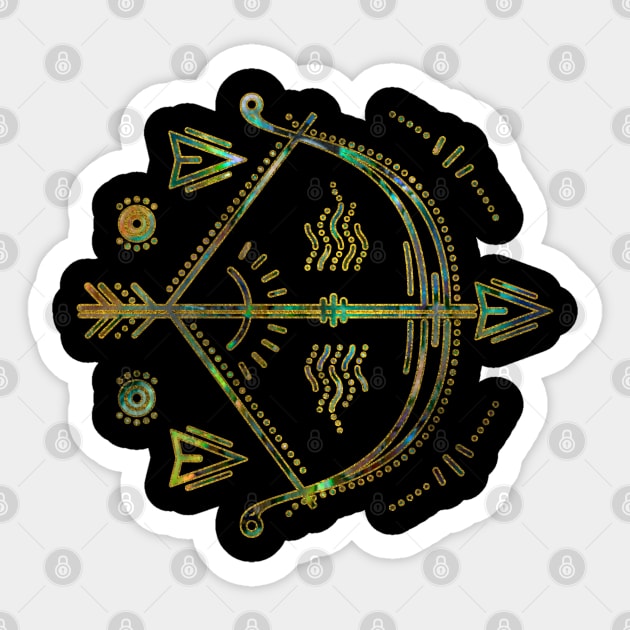 Sagittarius Zodiac Gold Abalone Sticker by Nartissima